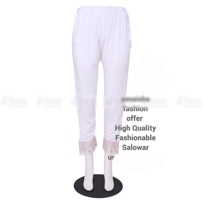 Picture of Ladies Pant Cut Bottom Ful China linen Payjama Jeggings - White - Waist:34