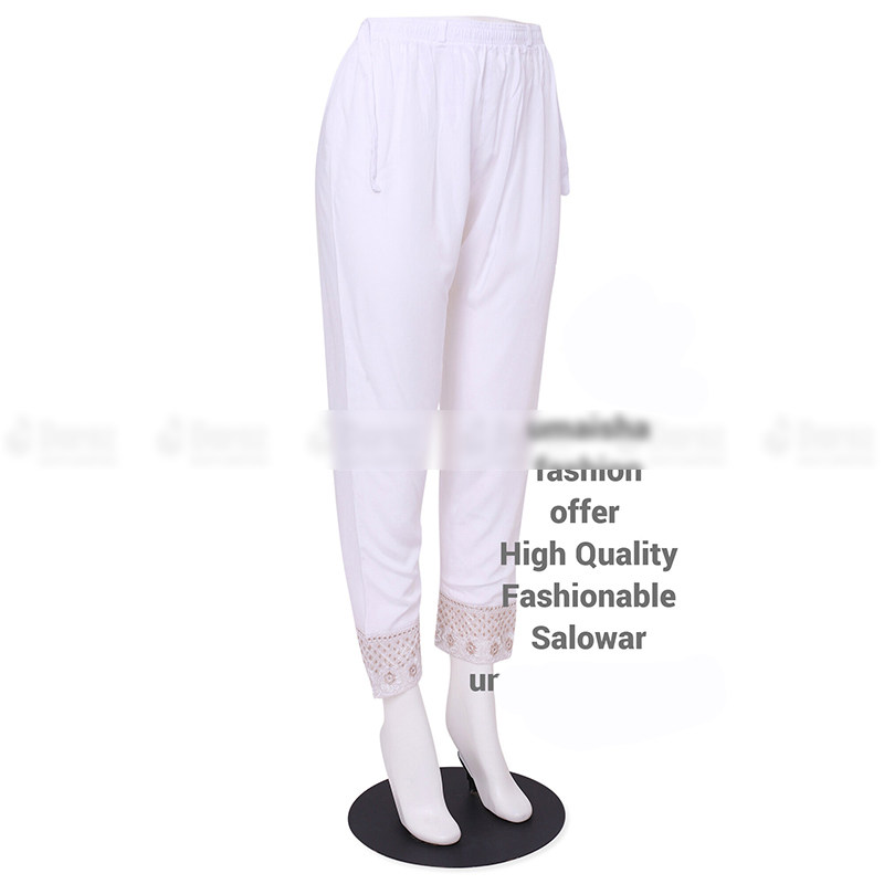 Picture of Ladies Pant Cut Bottom Ful China linen Payjama Jeggings - White - Waist:32
