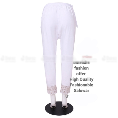 Picture of Ladies Pant Cut Bottom Ful China linen Payjama Jeggings - White - Waist:32