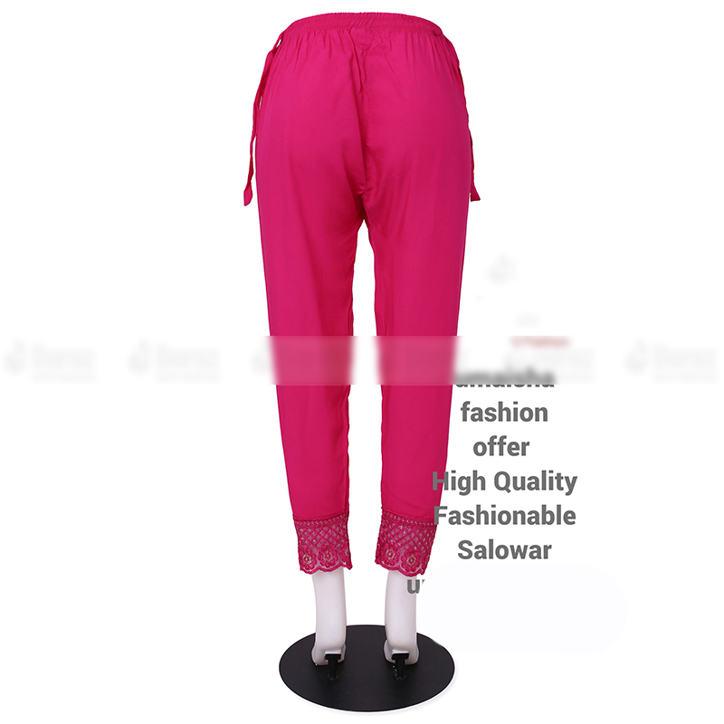 Picture of Ladies Pant Cut Bottom Ful China linen Payjama Jeggings - Pink - Waist:26
