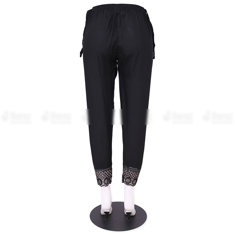 Picture of Ladies Pant Cut Bottom Ful China linen Payjama Jeggings - Black - Waist:32