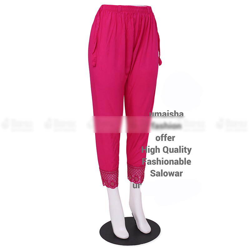 Picture of Ladies Pant Cut Bottom Ful China linen Payjama Jeggings - Pink - Waist:28
