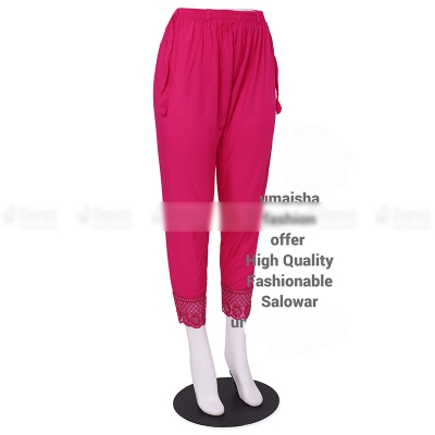 Picture of Ladies Pant Cut Bottom Ful China linen Payjama Jeggings - Pink - Waist:28