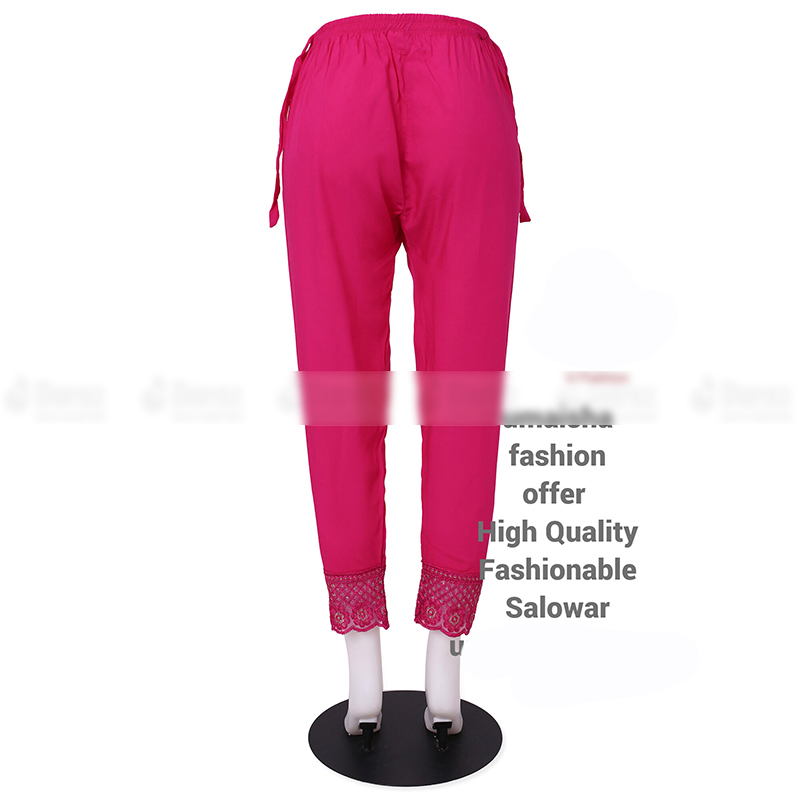 Picture of Ladies Pant Cut Bottom Ful China linen Payjama Jeggings - Pink - Waist:28