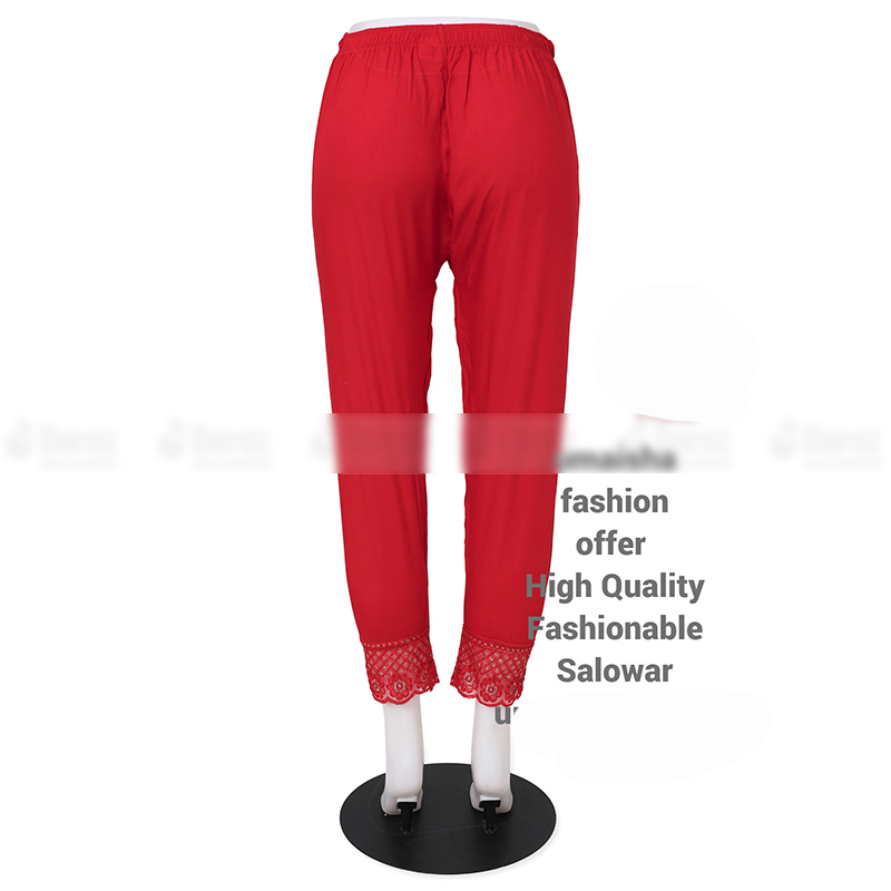 Picture of Ladies Pant Cut Bottom Ful China linen Payjama Jeggings - Red - Waist:30
