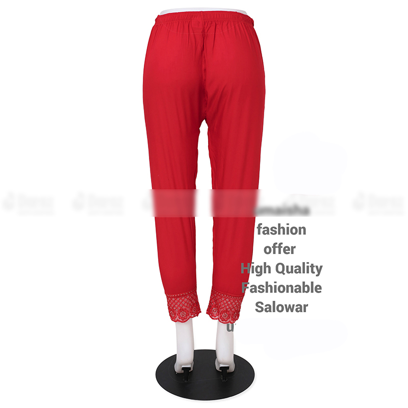 Picture of Ladies Pant Cut Bottom Ful China linen Payjama Jeggings - Red - Waist:32