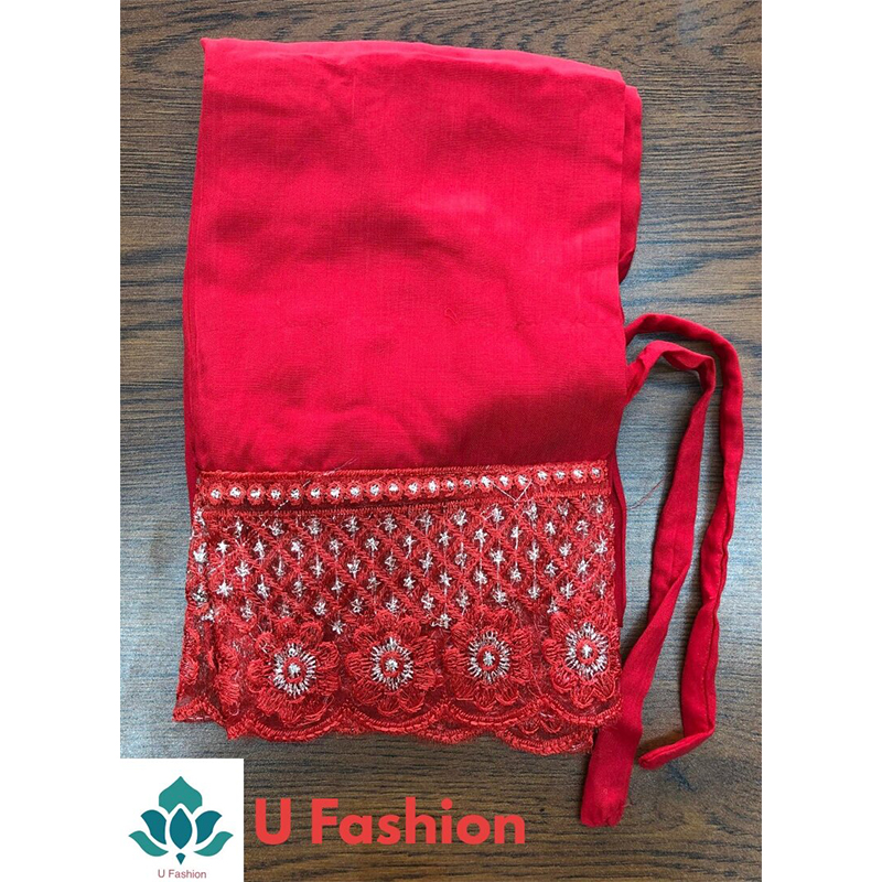 Picture of Ladies Pant Cut Bottom Ful China linen Payjama Jeggings - Red - Waist:32