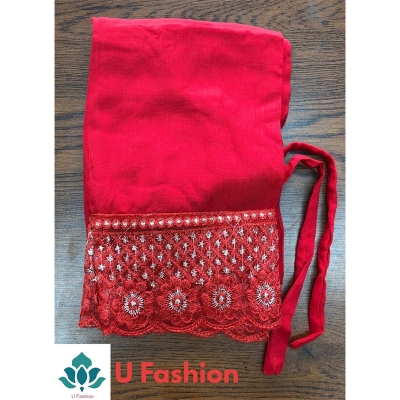Picture of Ladies Pant Cut Bottom Ful China linen Payjama Jeggings - Red - Waist:32