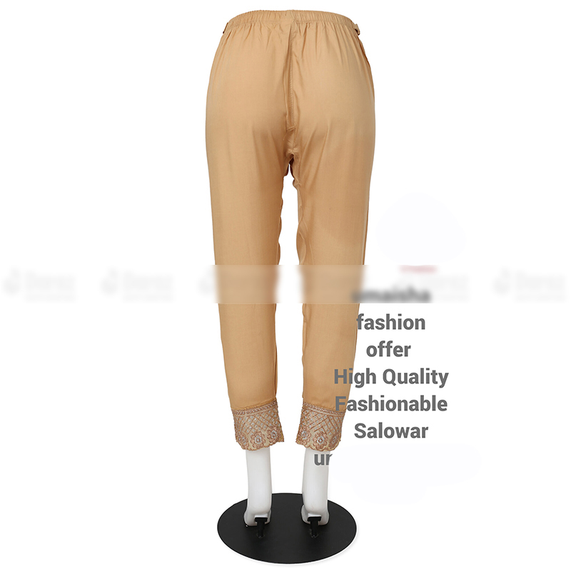 Picture of Ladies Pant Cut Bottom Ful China linen Payjama Jeggings - Cream - Waist:30
