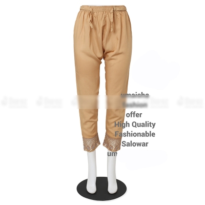 Picture of Ladies Pant Cut Bottom Ful China linen Payjama Jeggings - Cream - Waist:28