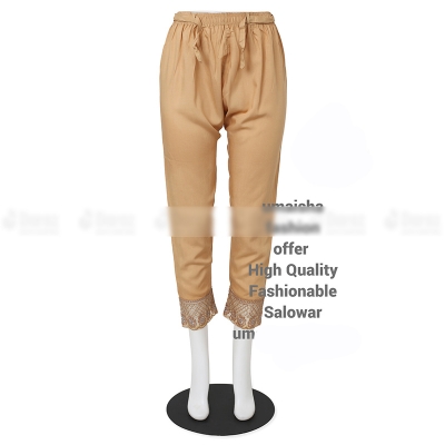 Picture of Ladies Pant Cut Bottom Ful China linen Payjama Jeggings - Cream - Waist:34