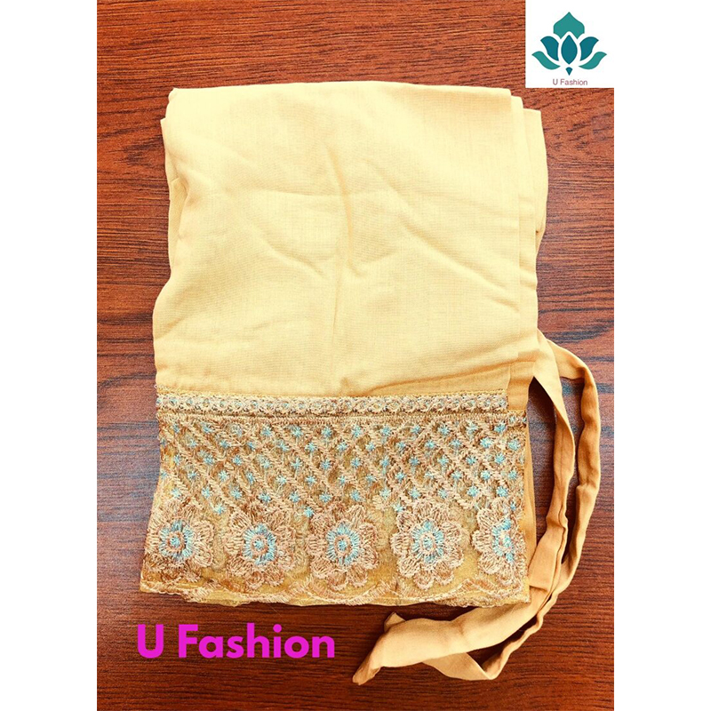 Picture of Ladies Pant Cut Bottom Ful China linen Payjama Jeggings - Cream - Waist:34