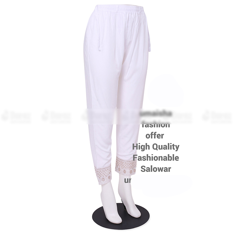 Picture of Ladies Pant Cut Bottom Ful China linen Payjama Jeggings - White - Waist:26