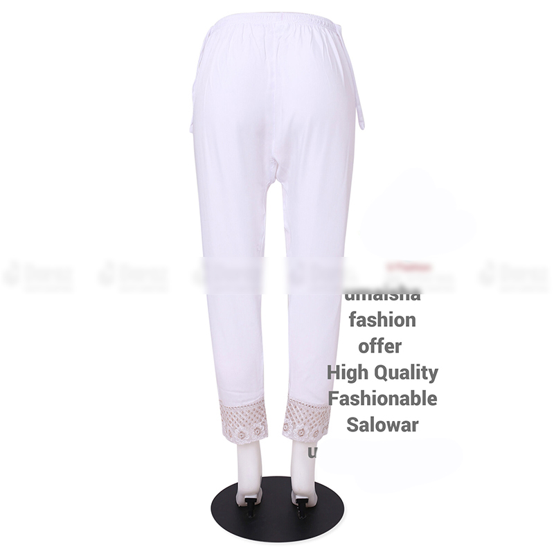Picture of Ladies Pant Cut Bottom Ful China linen Payjama Jeggings - White - Waist:26