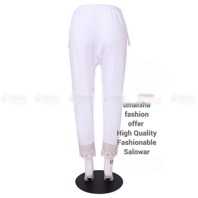 Picture of Ladies Pant Cut Bottom Ful China linen Payjama Jeggings - White - Waist:26