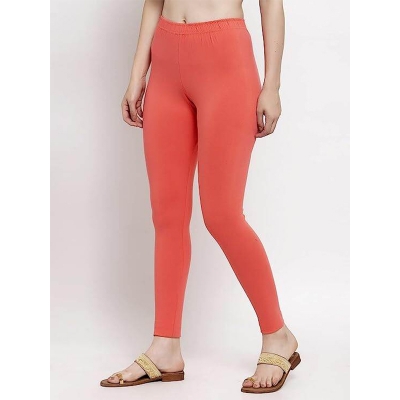 Picture of FreeSize Stretchable Ankle Length Churidar Cotton Leggings tiles ties for Girls/Ladies - misty - Int:XL