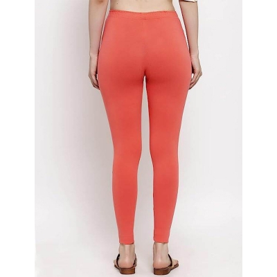 Picture of FreeSize Stretchable Ankle Length Churidar Cotton Leggings tiles ties for Girls/Ladies - misty - Int:L