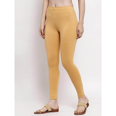 Picture of FreeSize Stretchable Ankle Length Churidar Cotton Leggings tiles ties for Girls/Ladies - biscuit - Int:XL