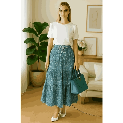 Picture of Regular Use Long Skirt For Ladies /Girls - skirt-1 cotton - Int:L