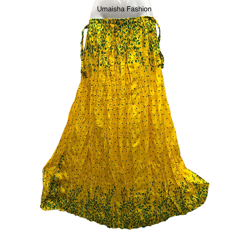 Picture of Regular Use Long Skirt For Ladies /Girls - yellow polyster - Int:M