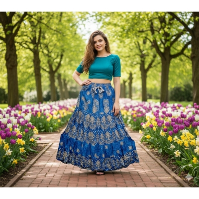 Picture of Regular Use Long Skirt For Ladies /Girls - skirt-9 cotton - Int:M