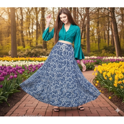 Picture of Regular Use Long Skirt For Ladies /Girls - skirt-8 cotton - Int:XL