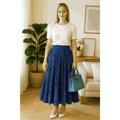 Picture of Regular Use Long Skirt For Ladies /Girls - skirt-4 cotton - Int: One size