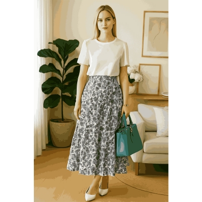 Picture of Regular Use Long Skirt For Ladies /Girls - skirt-7 cotton - Int: One size