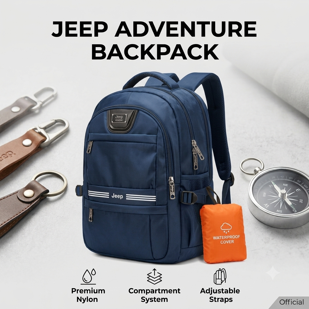 Picture of ⁠Jeep Official Tactical & Daily Travel Backpack | Durable Water-Resistant Nylon Bag (19 inch)