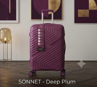 Picture of SONNET Premium Hardshell Spinner Trolley Luggage Bag – Lightweight, Scratch-Resistant Travel Suitcase with 360° Wheels (20" Carry-On & 24" Medium Check-In)
