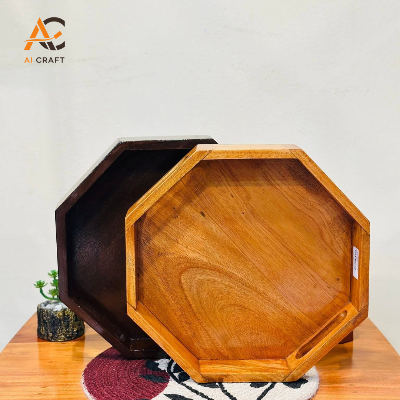 Picture of Multipurpose Wooden Serving Tray with Handles