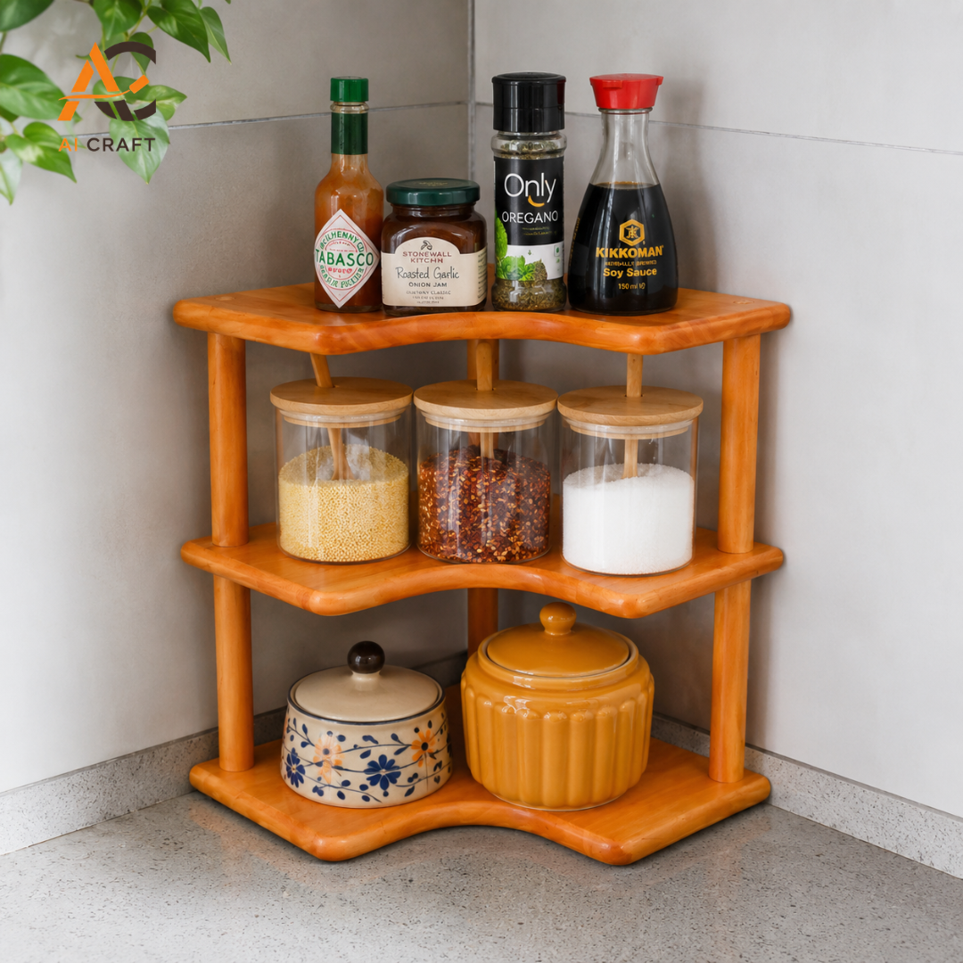 Picture of 3 Part Wooden Corner Shelf
