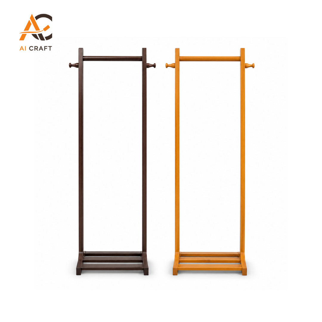 Picture of Wooden Clothes Stand with Storage Base