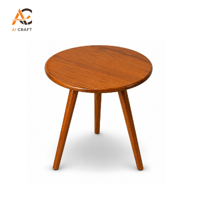 Picture of Round Wood Side Table – Modern Accent Table