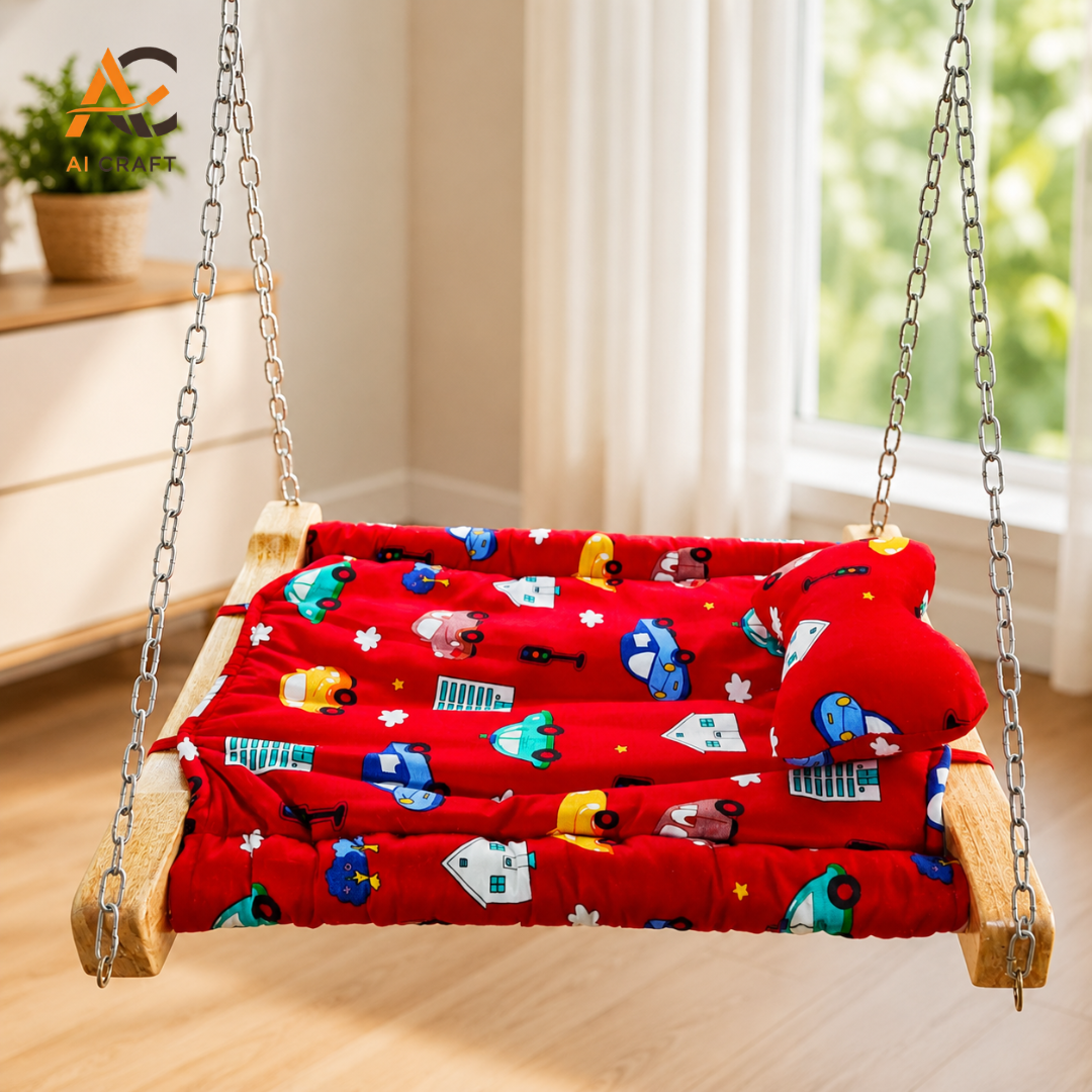 Picture of Indoor Cat Hammock Bed | Wooden Frame & Hanging Chains for Window, Wall