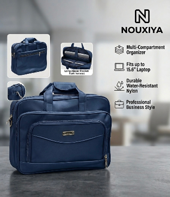 Picture of NOUXIYA Premium Business Laptop Bag & Executive Office Messenger Bag for Men - Fits Up to 15.6" Laptop (Water-Resistant Nylon)