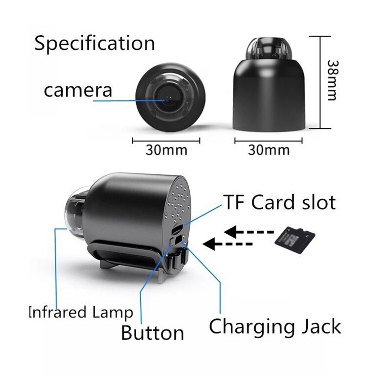 Picture of X-5 Mini WiFi Smart Security Camera 1080P – Night Vision, Motion Detection, TF Card Support, Home & Office Monitoring – Mini Wireless IP Camera- One Size