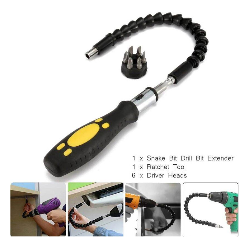 Picture of 30 cm Flexible Drill Shaft & Screwdriver Bit Extension-Black
