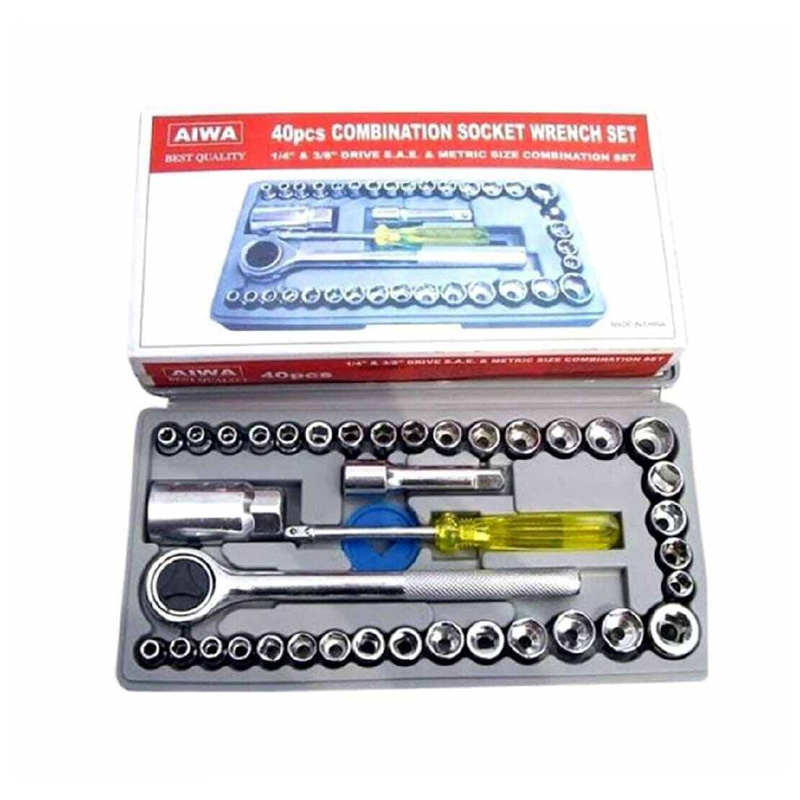 Picture of 40-in-1 Wrench, Screwdriver & Socket Tool Kit-Silver