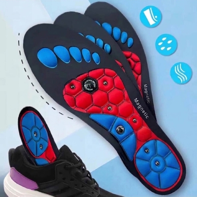 Picture of Magnetic Gel Acupressure Insoles - 1 Pair-Multicolor
