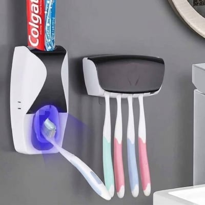 Picture of Automatic Toothpaste Dispenser with Toothbrush Holder-Multicolor
