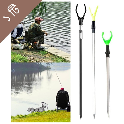 Picture of 6X Adjustable Metal Fishing Rod Pole Holder Rack Stand-SILVER