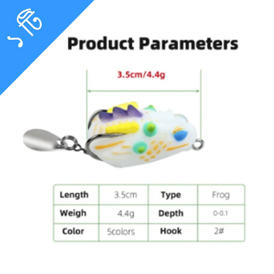 Picture of Artificial Lures Shiny Double Hook Bionic Fishing Bait Blackfish Imitation Thunder Frog Lure-1PCS