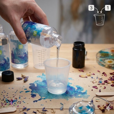 Picture of Epoxy resin and hardner A and b crystal clear ab glue 100 ml A75/B25 -CLEAR