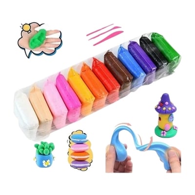 Picture of 12-Color Soft Air-Dry Modeling Clay Set-Multicolor