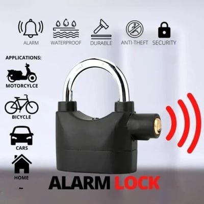 Picture of Large Anti-Theft Alarm Lock for Bike & Door-Black