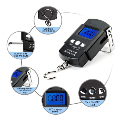 Picture of Weiheng Digital Hanging Luggage Scale with LCD Display-Black