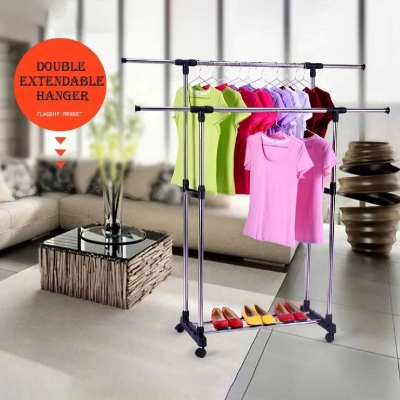 Picture of Anva Aventure Double-Pole Telescopic Clothes Hanger - Silver