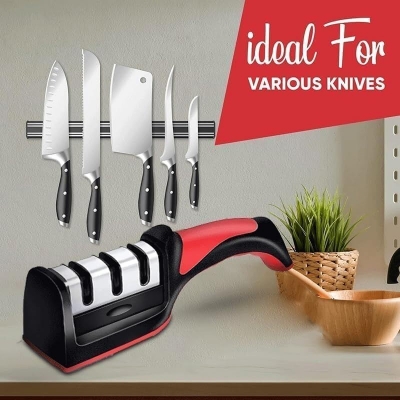 Picture of 3-in-1 Manual Knife Sharpener for Steel & Ceramic Knives