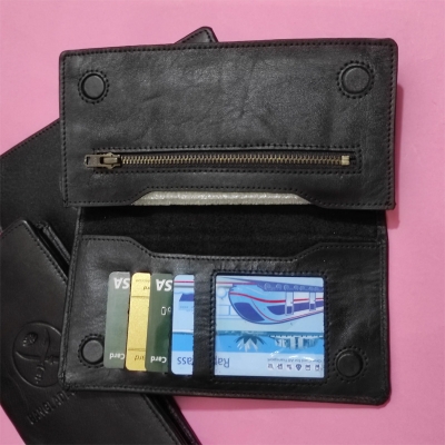 Picture of Bangladesh Army Long Leather Bifold Wallet for Men-Black